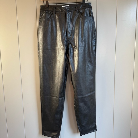 Juicy Couture Rodeo Pants Womens 29 Black Faux Leather High Rise - Picture 3 of 13